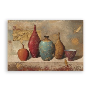 Tablou Canvas - Natura moarta, Obiecte, Vaze, Pictura, 80 x 120 cm