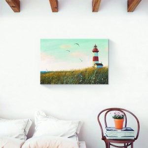 Tablou canvas primavara cu camp de flori peisaj 80x120 cm