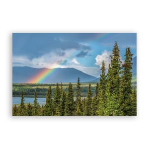 Tablou Canvas - Natura, Peisaj, Padure, Munte, Lac, Curcubeu, 60 x 90 cm
