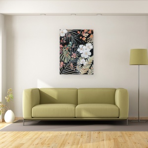 Tablou canvas - Natura, Plante, Frunze, Flori, Animale, Pasare, Pictura Ii, 60 x 80 cm - Img 2