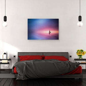 Tablou canvas - Navigand Pe Lac Spre Apus, Mare, Ocean, Apa, Vele, 40 x 60 cm - Img 3