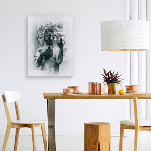 Tablou canvas - Negru De Oxigen, Corp, Figura, Portret, Abur, 75 x 100 cm - Img 4