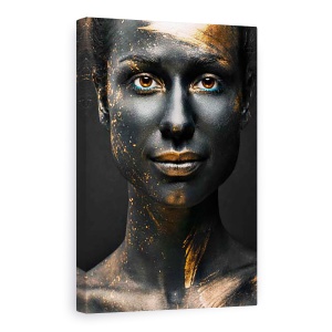 Tablou Canvas - Noapte, Fata, Drept, Aur, Vopsea, 80 x 120 cm