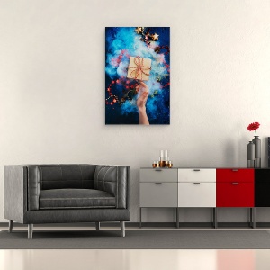 Tablou canvas - Nu Deschide Pana La Craciun, Surpriza, Sarbatori, Stea, Cadou, 60 x 90 cm - Img 2