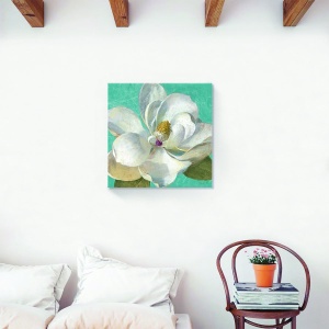 Tablou decorativ canvas nuferi alb 60x60 cm