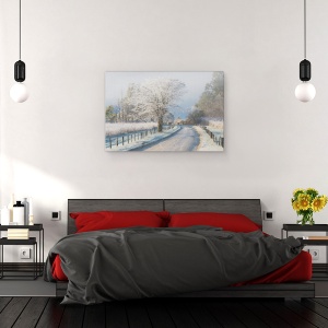Tablou canvas - O Dimineata Inghetata, Cadeve, Zapada, Iarna, Cale, 60 x 90 cm - Img 3