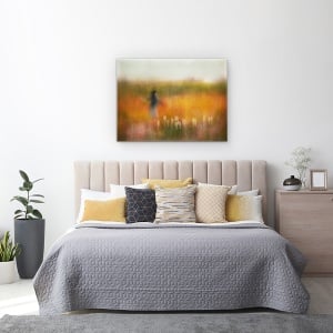 Tablou canvas - O Fata, Flori, Fata, Textura, Pictor, Vara, 60 x 80 cm - Img 3