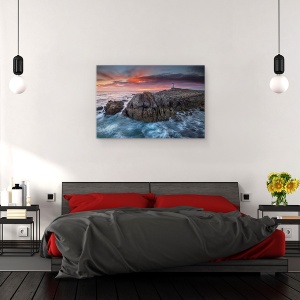 Tablou canvas - O Roncudo, Peisaj, Turn, Far, Maritim, Coasta, 60 x 90 cm - Img 3