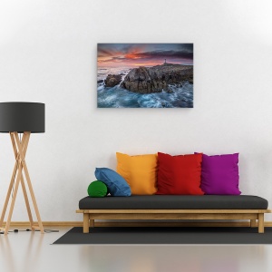 Tablou canvas - O Roncudo, Peisaj, Turn, Far, Maritim, Coasta, 80 x 120 cm - Img 2