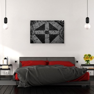 Tablou canvas - Oameni Care Traverseaza, Tokyo, Oras, Urbana, Alb-Negru, Oameni, Japonia, 60 x 90 cm - Img 3