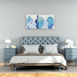 Tablou canvas - Obiecte, Vaze Albastre, Pictura, 50 x 100 cm - Img 3