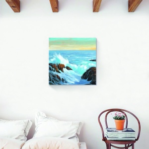 tablou decorativ ocean furtuna pe canvas 60x60 cm
