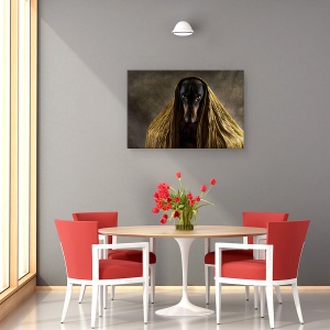 Tablou canvas - Ochi De Aur, Caini, Stralucitoare, Studio, Maro, 60 x 90 cm - Img 4