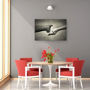 Tablou canvas - Ofera Si Primeste, Maini, Hranire, Elefant, Animal, 80 x 120 cm - Img 4