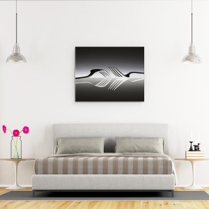 Tablou Canvas - Opusi, Furculite, Opus, Reflectie, Natura Statica, Opozitie, Tacamuri, 40 x 50 cm - Img 3