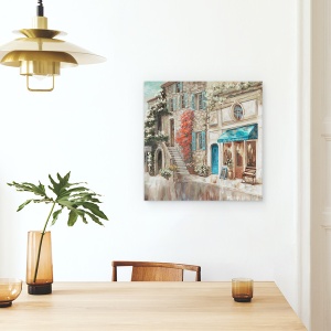 Tablou canvas - Oras, Cafenea, Flori, Liniste, Pictura II, 60 x 60 cm - Img 4