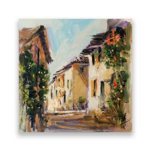Tablou canvas decorativ oraș abstract vară 60x60 cm