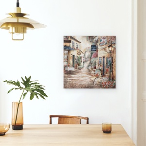 Tablou canvas - Oras, Magazin De Vinuri, Cafenea, Liniste, Pictura, 60 x 60 cm - Img 4