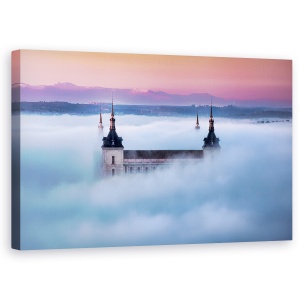 Tablou canvas - Orasul Toledo In Ceata, Spania, Alcazar, Peisaje Urban, 50 x 80 cm