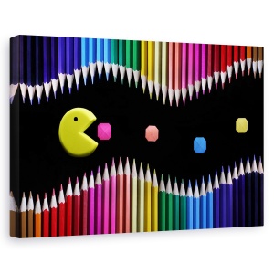 tablou canvas decorativ Packman curcubeu 60x90