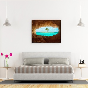 Tablou canvas - Paradis, Peisaj, Calatorie, Vacanta, Fereastra, Vedere, 60 x 75 cm - Img 3