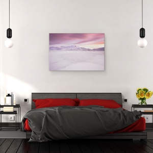 Tablou canvas - Parcul National Sibillini - Rasarit De Soare, Peisaj, Iarna, Zapada, Pastel, 80 x 120 cm - Img 3