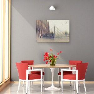 Tablou canvas - Parisul Se Trezeste, Franta, Luvru, Om, Femeie, 60 x 90 cm - Img 4