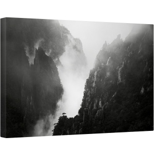 Tablou canvas - Peisaj, Alb-Negru, Abur, Ceata, Stanca, 40 x 60 cm