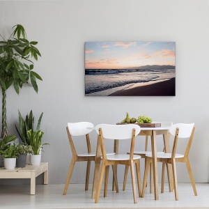 Tablou canvas - Peisaj, Natura, Mare, Nisip, Valuri, Apus De Soare, Cer, 50 x 80 cm - Img 4
