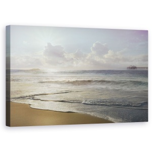 Tablou canvas - Peisaj, Natura, Mare, Nisip, Valuri, Apus De Soare, Raze De Soare, 50 x 80 cm