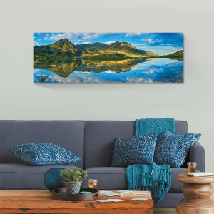 Tablou Canvas - Peisaj, Romania, Muntii Retezat, Apus de soare, 50 x 150 cm - Img 2