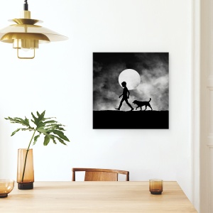 Tablou canvas - Pentru Toate Timpurile, Contrast, Caine, Pet, Animal, 60 x 60 cm - Img 4