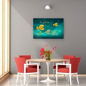 Tablou canvas - Peste In Mare, Peste, Mare, Apa, Lamai, Portocale, 80 x 120 cm - Img 4