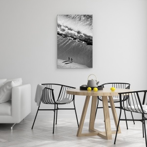Tablou canvas - Plaja, Apa, Plaja, Alb-Negru, Valuri, 60 x 90 cm - Img 4