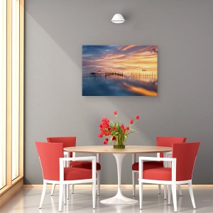 Tablou canvas - Plase De Pescuit, Net, Lac, Albufera, Apus De Soare, 60 x 90 cm - Img 4