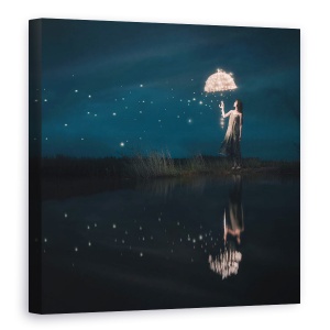 Tablou canvas - Ploaie De Stele, Stare De Spirit, Noapte, Stele Cazatoare, 90 x 90 cm