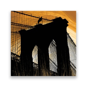 Tablou Canvas - Pod, Brooklyn Bridge, Apus, 60 x 60 cm