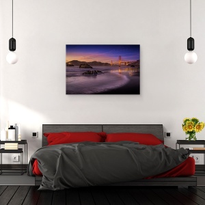 Tablou canvas - Podul Golden Gate In Lumina Zilei, Noapte, Arhitectura, California, 60 x 90 cm - Img 3