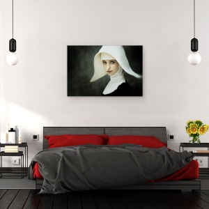 Tablou canvas - Portret, Palarie, Portret, Femeie, Model, Studio, 60 x 90 cm - Img 3
