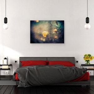 Tablou canvas - Primavara, Floare, Inchis, Galben, Zapada, 80 x 120 cm - Img 3