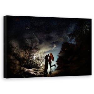 Tablou canvas - Primul Sarut, Imbratisare, Dragoste, Romantism, 50 x 80 cm