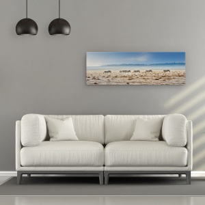 Tablou Canvas - Promenada, Natura, Animale, Salbatice, Zebra, Ceata, 30 x 90 cm - Img 2
