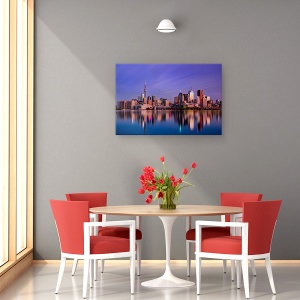 Tablou canvas - Rasarit De Soare In Toronto, Peisaj, Apa, Reflectii, 60 x 90 cm - Img 4