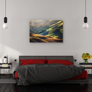 Tablou canvas - Rasarit in Toscana, Peisaj, Deal, Camp, Dimineata, 60 x 90 cm - Img 3