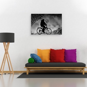 Tablou canvas - Reflex, Grafic, Bicicleta, Strada, Umbra, Pietruite, 40 x 60 cm - Img 2