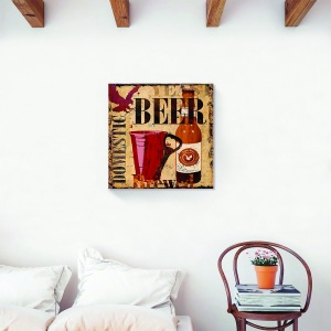 Tablou decorativ retro bere 60x60 cm pe canvas