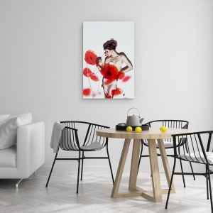 Tablou canvas - Rosu, Maci, Romantism, Dragoste, 40 x 60 cm - Img 4