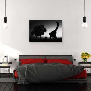 Tablou canvas - Sahildeki Kedi, Pisica, Animal, Grafic, Vinieta, Pet, 60 x 90 cm - Img 3