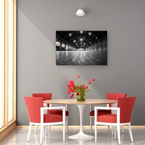 Tablou canvas - Sala, Hol, Alb-Negru, Gol, Podea, 40 x 60 cm - Img 4