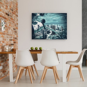Tablou Canvas - Scafandru Oras, Dubai, Visand, Turcoaz, Scufundari, 60 x 80 cm - Img 4
